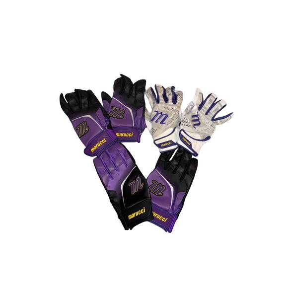 LSU Baseball Team Issued Marucci Batting Gloves (3 Pair Bundle) - Picture 2 of 3